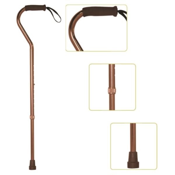 Baston cu mâner încovoiat cu curelușă	Model 938 L