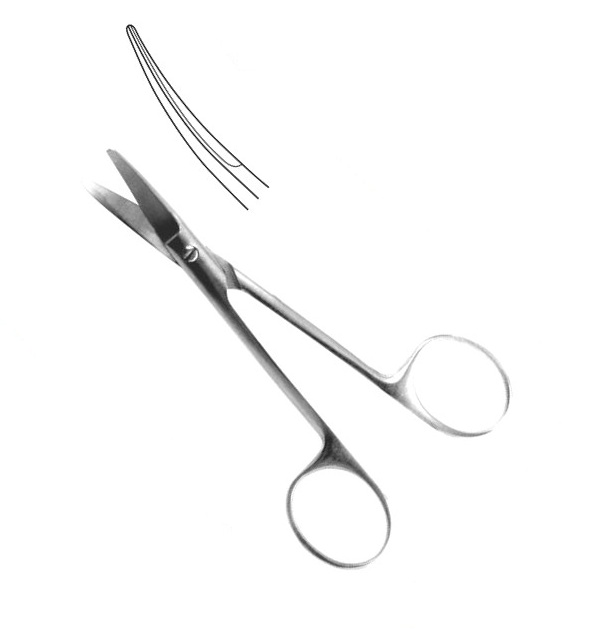 Foarfece chirurgicale, pentru copii virf bont, lamele scurte 125 mm	Н-65