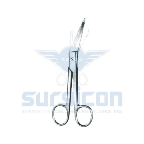 Foarfece butonat, orizontal încovoiate, 185 mm, Н-14 JO-21-122