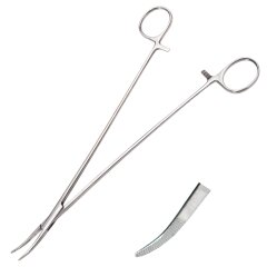 Pensă hemostatică dintata incovoiata pe verticala 240 mm 	З-3