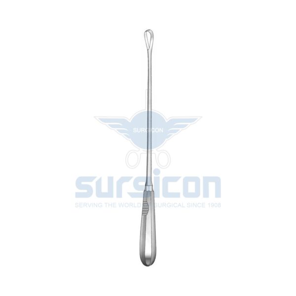 Recamier-Sims-Bumm-Uterine-Curette-J-20-3125 (1) Chiuretă pentru îndepărtarea ovulului, ascuțită, 310 mm