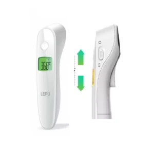 Termometru infraroșu multifuncțional pentru măsurarea temperaturii fără contact, cu memorie pentru 32 măsurări, ecran color retroiluminat, alarmă, indicator laser și oprire automată.