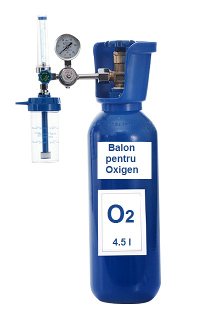 Balon pentru oxigen cu accesorii