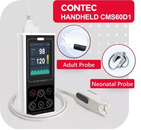 Pulsoximetru Adult, Padiatric, Neonatal (3 sensori) CONTEC CMS60D1
